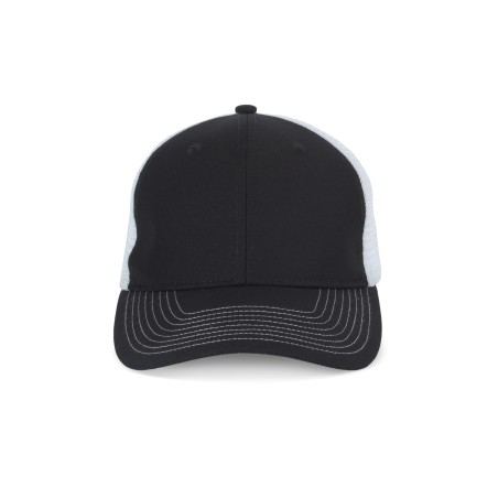 6 panel Trucker with contrast color stitching