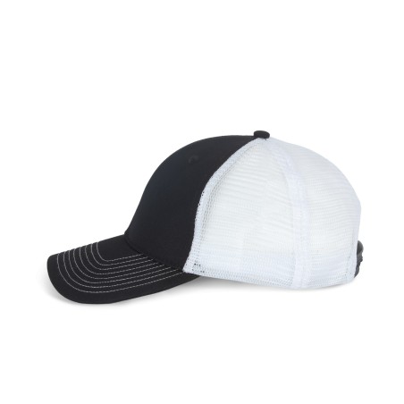 6 panel Trucker with contrast color stitching