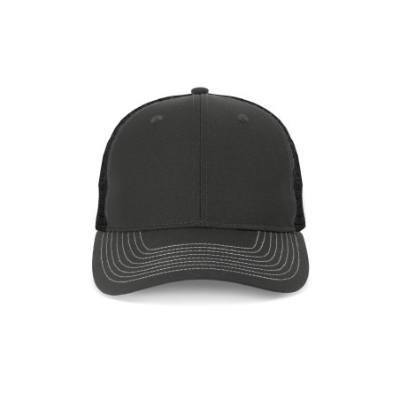 6 panel Trucker with contrast color stitching