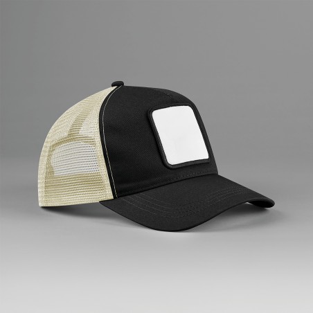 Gorra trucker de 5 paneles con parche cuadrado