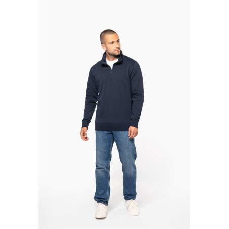 Zipped neck sweatshirt