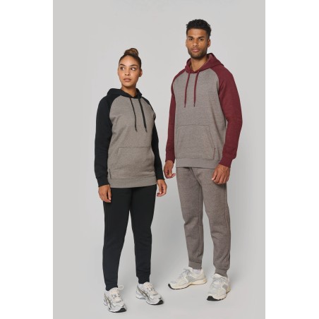 Sudadera bicolor con capucha adulto