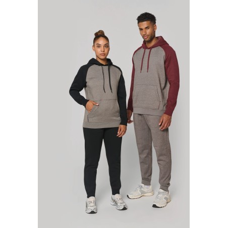Sudadera bicolor con capucha adulto
