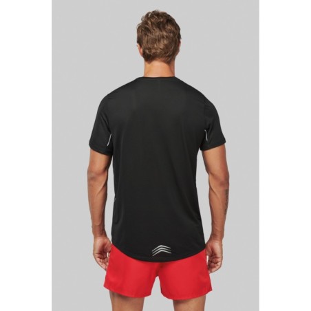 Camisa de deporte bimaterial manga corta hombre