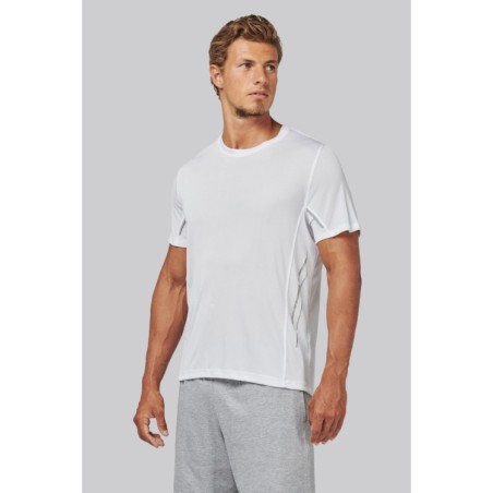 Camisa de deporte bimaterial manga corta hombre