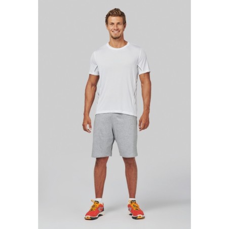 Camisa de deporte bimaterial manga corta hombre