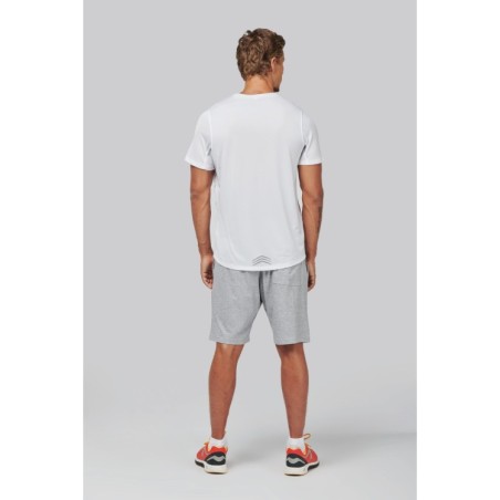 Camisa de deporte bimaterial manga corta hombre