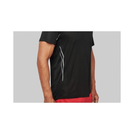 Camisa de deporte bimaterial manga corta hombre