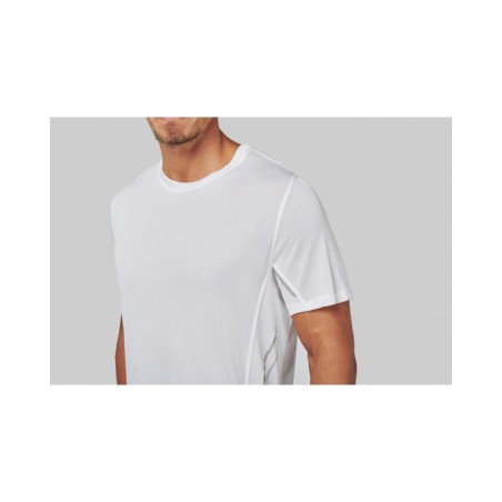 Camisa de deporte bimaterial manga corta hombre