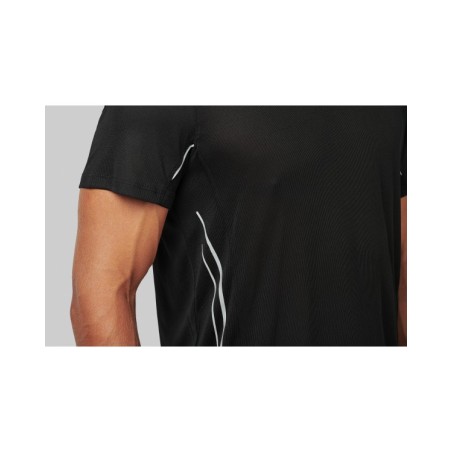 Camisa de deporte bimaterial manga corta hombre