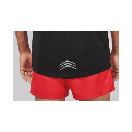 Camisa de deporte bimaterial manga corta hombre