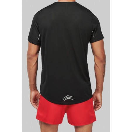 Camisa de deporte bimaterial manga corta hombre