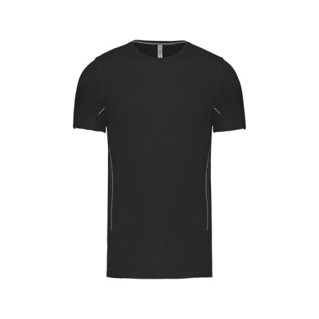 Camisa de deporte bimaterial manga corta hombre