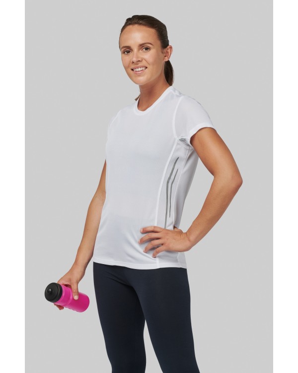 Camiseta de deporte bimaterial manga corta mujer