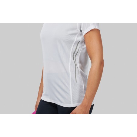 Camiseta de deporte bimaterial manga corta mujer