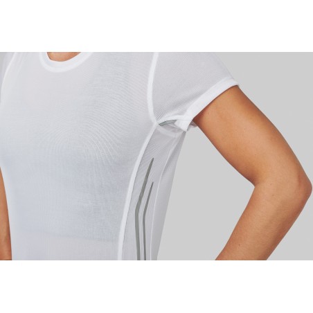 Camiseta de deporte bimaterial manga corta mujer