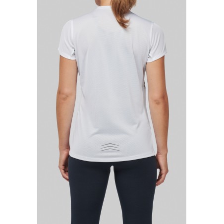 Camiseta de deporte bimaterial manga corta mujer