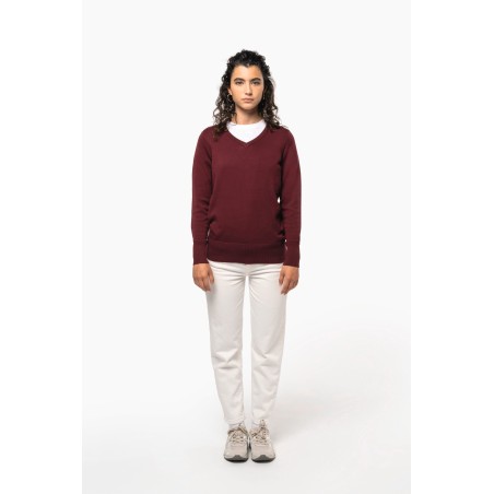 Jersey cuello de pico mujer