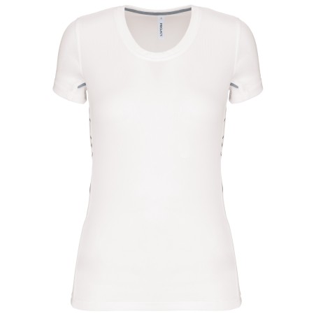 Camiseta de deporte bimaterial manga corta mujer