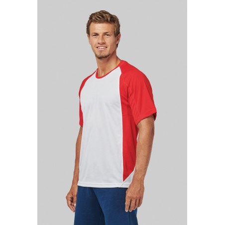 Camiseta deportiva bicolor manga corta unisex