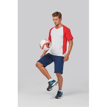 Camiseta deportiva bicolor manga corta unisex