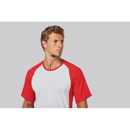 Camiseta deportiva bicolor manga corta unisex