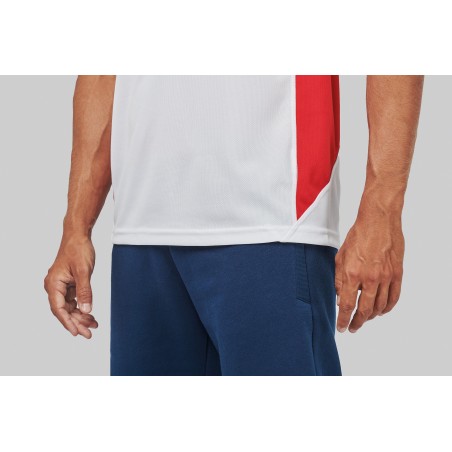 Camiseta deportiva bicolor manga corta unisex