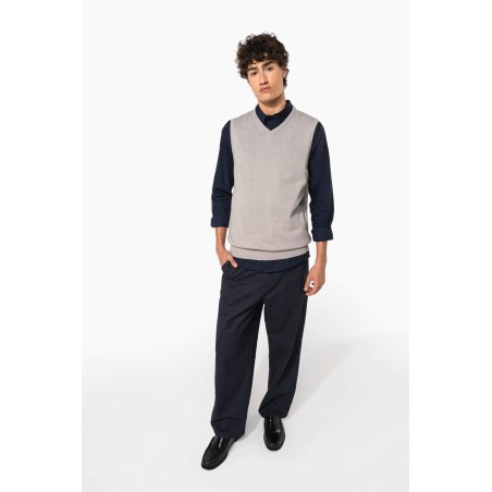 Jersey cuello de pico sin mangas