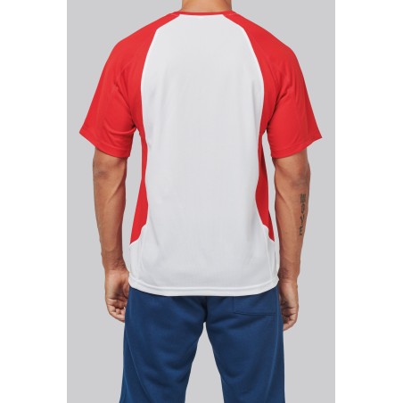 Camiseta deportiva bicolor manga corta unisex
