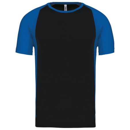 Camiseta deportiva bicolor manga corta unisex
