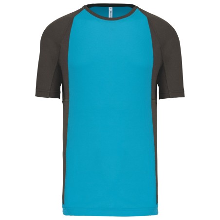 Camiseta deportiva bicolor manga corta unisex