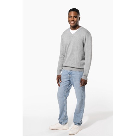 Men\\\'s premium V-neck jumper