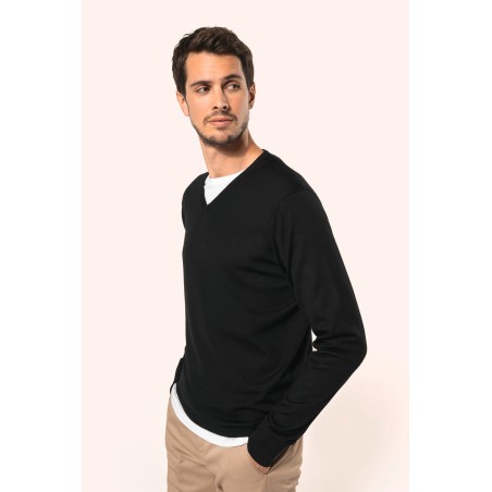 Men\\\'s V-neck merino jumper