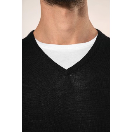 Men\\\'s V-neck merino jumper