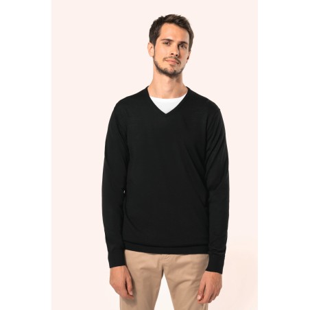 Men\\\'s V-neck merino jumper