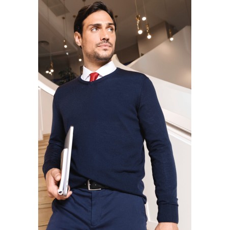 Men\\\'s V-neck merino jumper