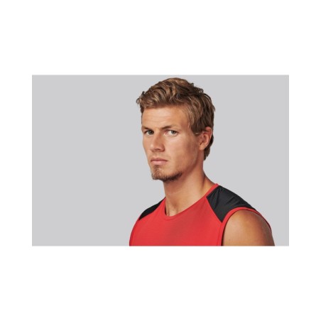 Camiseta de tirantes deportiva bicolor