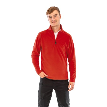 Recycled microfleece zipped neck