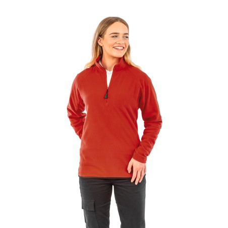 Recycled microfleece zipped neck