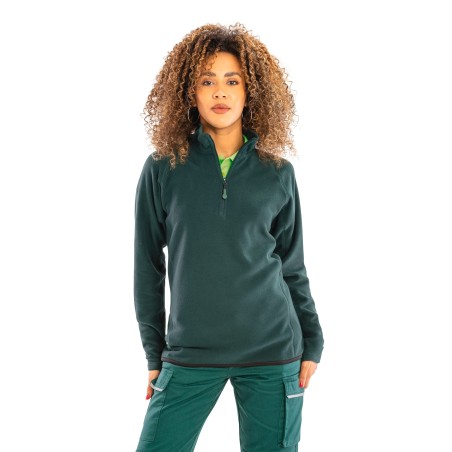 Recycled microfleece zipped neck