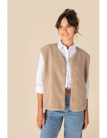 Chaleco de sherpa mujer