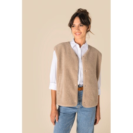 Chaleco de sherpa mujer
