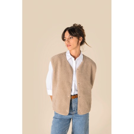 Chaleco de sherpa mujer