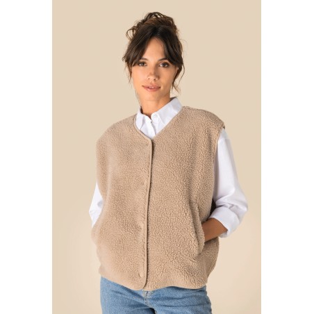 Chaleco de sherpa mujer
