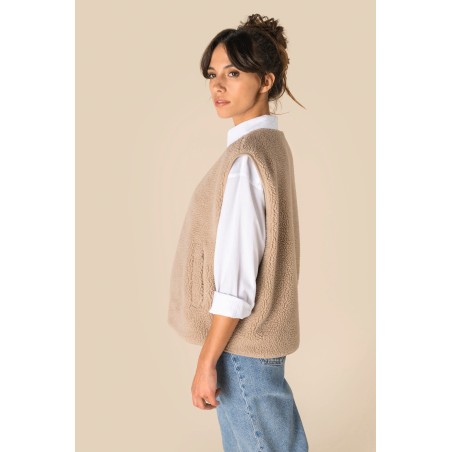 Chaleco de sherpa mujer
