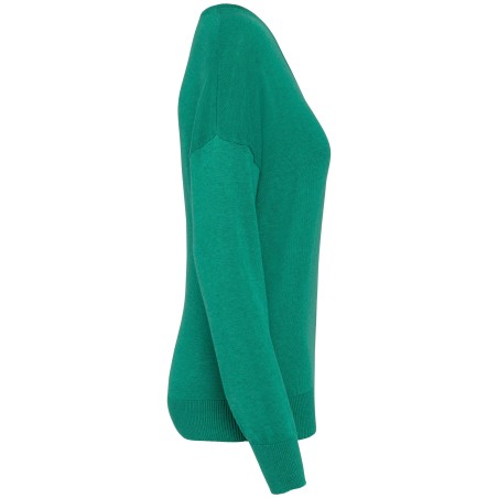 Jersey ecorresponsable cuello de pico de lyocell mujer