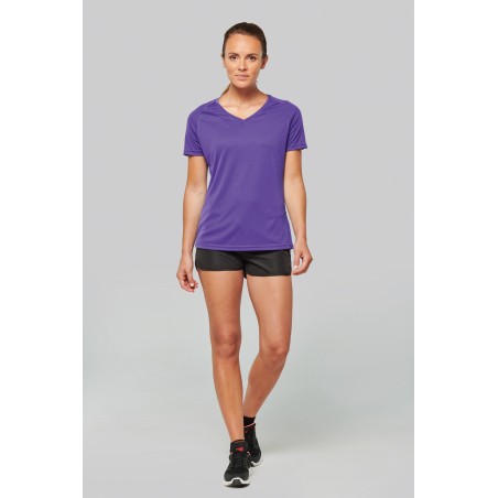 Camiseta de deporte cuello de pico mujer