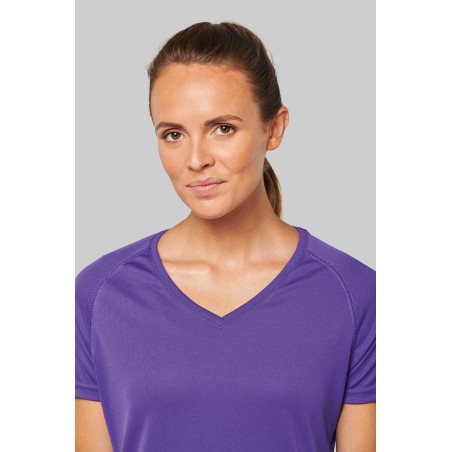 Camiseta de deporte cuello de pico mujer
