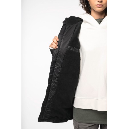 Unisex hooded jacket with micro-polarfleece lining