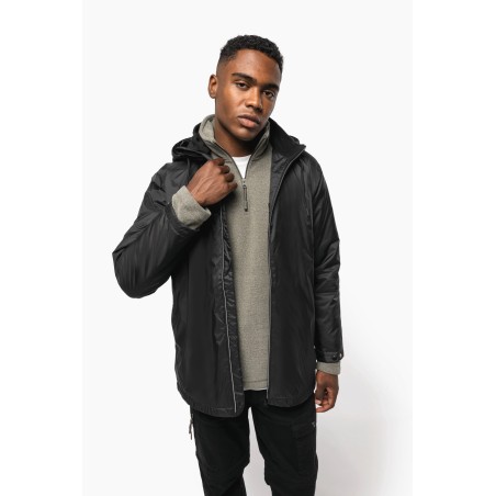 Unisex hooded jacket with micro-polarfleece lining